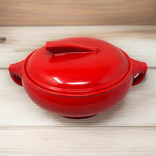 VTG Hall's Sundial Red Casserole MCM Glossy Finish 1950s EVC No Chips Beautiful picture