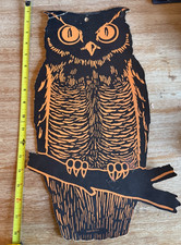 Early Dennison Halloween Large Owl Die Cut picture