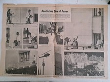 SEPTEMBER 6th 1972 NEW YORK DAILY NEWS NEWSPAPER CENTER SEC OLYMPIC TERRORISTS  picture