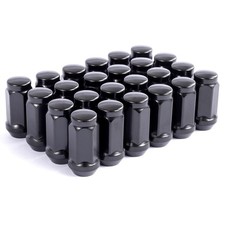 24 PC 14x1.5 Lug Nuts Black 19mm Hex Compatible with Chevy GMC 6 Lug Aftermarket picture