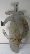 Antique Vintage Large Metal Shriner Building Sign 36in Scimitar Crescent picture