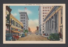 Campbell Avenue Roanoke Virginia border linen divided back postcard rj picture