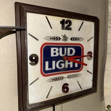 Vintage Bud Light Clock Beer Sign Man Cave Pub Sign - Not Functioning - 1984 picture
