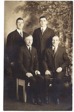 Vintage Vernacular RPPC 4 Distinguished Gentlemen Posed picture