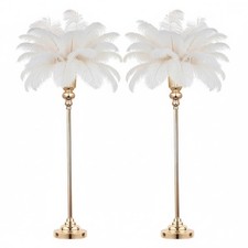 LoveCat 32.5in Metal Gold Trumpet Vases Set of 2 Wedding Centerpiece picture