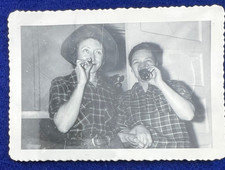1940s  Vintage Lesbian Couple at Party Drinking Smoking Holding Hands Photo picture