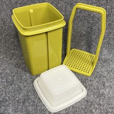 Tupperware Pickle Keeper Pick-A-Deli 3pc Avocado Green Strainer Lid Vintage 1330 picture