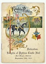 1912 Knights of Pythias Dedication program Castle Hall Phoenix Ldg Fort Wayne IN picture