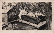RPPC Klickitat Washington WA Lumber Mill Workers 4th of July Photo Postcard I29 picture