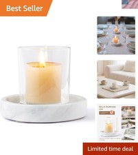 Elegant Round Marble Plate Candle Holder - Ideal Centerpiece for Every Occasion picture