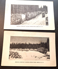 Berlin NH Brown Company Woods Operations Postcards x2 New Hampshire 1945 picture