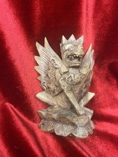 Folk Art Carved Wood Winged Lion Statue Garuda Bali Indonesia Temple Guard Dog picture