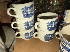 Vintage Blue Willow China Tea Cup Churchill England Ceramic Lot of 5 picture