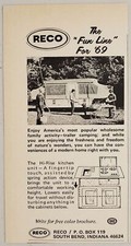 1969 Print Ad Reco Fun Line Tent Camping Travel Trailers South Bend,Indiana picture
