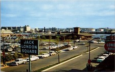 Vintage Jack London Square Oakland CA Postcard 1950s Classic Cars Waterfront picture