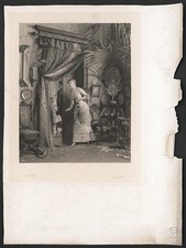 Photo:New York 1883 Woman Eavesdropping Interior Scene Victorian Print picture