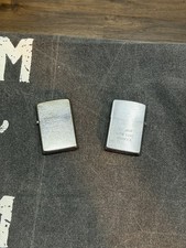 Lot 2 Zippo Lighters 1997 Engraved & 2013 Unfired W Warning Sticker picture