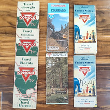 Vtg 1930-1970 Conoco Travel Maps & Touraide Lot of 7 - Georgia, Florida + More picture