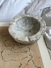 Large Vintage Marbled Alabaster Stone Ashtray picture