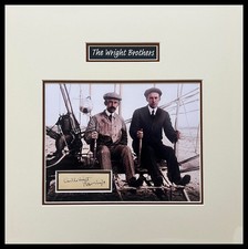 Orville Wright & Wilbur Wright Brothers Signatures  Cut Musuem Framed picture