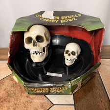 Gemmy 2007 Animated Halloween Prop Chatter Bowl Skeleton Head Talking Box Vtg picture