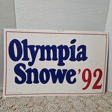 Vintage Political Sign Olympia Snowe 1992 92 Maine Republican Senator picture