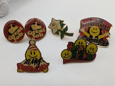 Lot of 6 VTG '03 - '07 Wal-Mart Employee Lapel Pins Smiley Face Great Job Hogeye picture