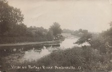 LP14   Pemberville Ohio Portage River View 1908 Leiter  RPPC Postcard picture