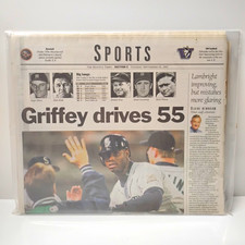 Seattle Times Sports Section C Newspaper Tue Sept 23 1997 “Griffey drives 55” picture