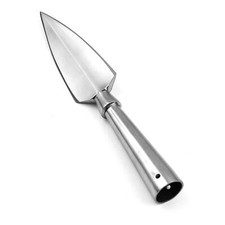 Bloodborne Raider High Carbon Steel Leaf Shaped Sharpened Spear Head Silver picture