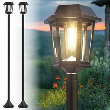 2 Pack Solar Lamp Post Lights Outdoor, 63