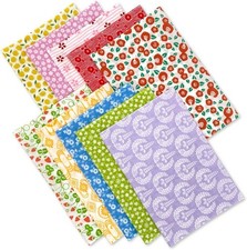 Set of 10 Tenugui (Japanese towels) small patterned designs Floral pattern picture