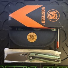 Vosteed Kroc A1803 S35VN Stonewash Blade Green Aluminum And Carbon Fiber Handle picture