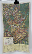 Circa 1930 Great Northwest Railway Aeroplane Map Glacier National Park Brochure picture
