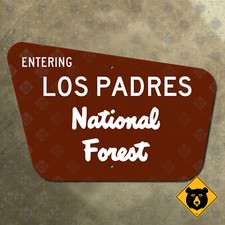 California Entering Los Padres National Forest sign Ventura Monterey SLO 21x14 picture