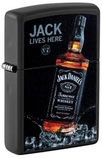 Zippo Jack Daniel's Jack Lives Here Black Matte 48290 picture