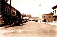 Street Scene Mazomanie Wisconsin RPPC Vintage Cars Storefronts Tavern Kodak picture