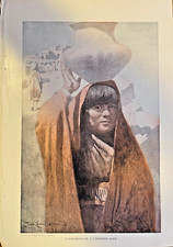 1907 Vintage Magazine Illustration Frank Tenney Johnson Southwest Native Woman picture