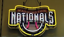 Washington Nationals Logo Neon Sign Light Lamp Wall Decor 24