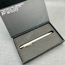 Porsche Design P'3100 TecFlex Silver Braided Ballpoint Pen w/ Box picture