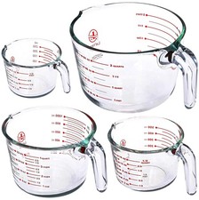Le'raze Glass Measuring Cups Set of 4 - 1 Cup, 2 Cup, 4 Cup, 8 Cup picture