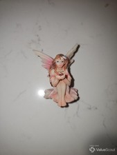 Pink Winged Fairy Figurine Painted Resin Composite Glitter picture