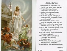 Jesus Help Me  - Paperstock Holy Card  GAN054 picture
