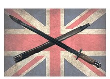 British 1907  Pattern SMLE Bayonet w/ Wood Grips & Scabbard - Reproduction - NEW picture