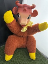 VINTAGE BORDEN'S BROWN ELSIE THE COW 1950s RUBBER FACE STUFFED ANIMAL PLUSH TOY picture