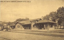J7/ Canon City Colorado Postcard c1910 AT&SF Railroad Depot Station 26 picture