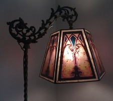 Antique Bridge Lamp Shade Replacement in Silver Mica Church Arch Design NYM Arts picture