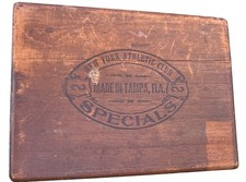 Antique New York Athletic Club Wooden Cigar Box Tampa Specials picture