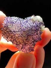 Exquisite Natural Purple-edged Cubic Fluorite Crystal Mineral Specimen,Guizhou picture