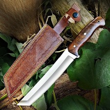 Custom Handmade Hunting knife with leather sheath13 inches D2 steel Blade Knife picture